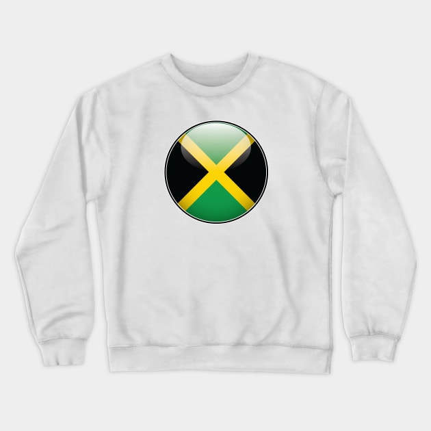 Jamaican National Flag Glossy Button Crewneck Sweatshirt by IslandConcepts